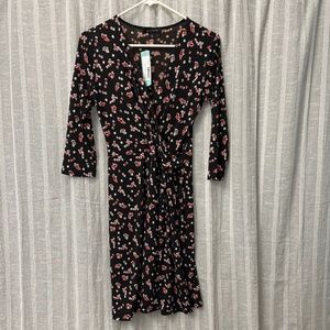 Women’s faux wrap dress, 3/4 sleeves